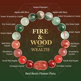 Feng Shui Fire & Wood Pixiu Bracelet For Wealth Luck Happiness Health - Cerapoet